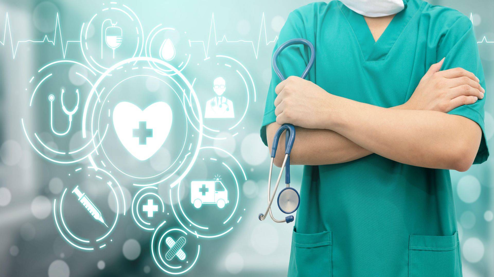 Der Beruf Arzt anhand von berufsspezifischen Symbolen dargestellt